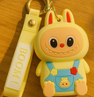 Labubu Flocked Bunny Wrist-Strap Keychain TrendyZone