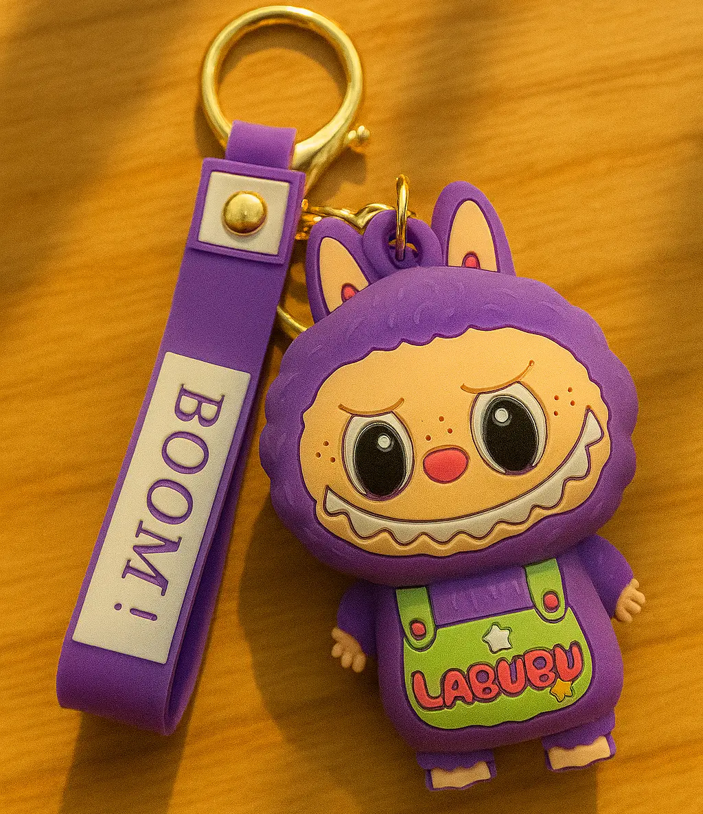 Labubu Flocked Bunny Wrist-Strap Keychain TrendyZone